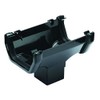 FLOPLAST 114mm Square Gutter Running Outlet - Black
