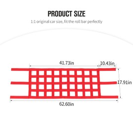 JeCar - Hamaca de Techo de Malla para Techo, Accesorios Exteriores compatibles con Jeep Wrangler 1987-2023 YJ TJ LJ JK JKU JL JLU JT, Rojo