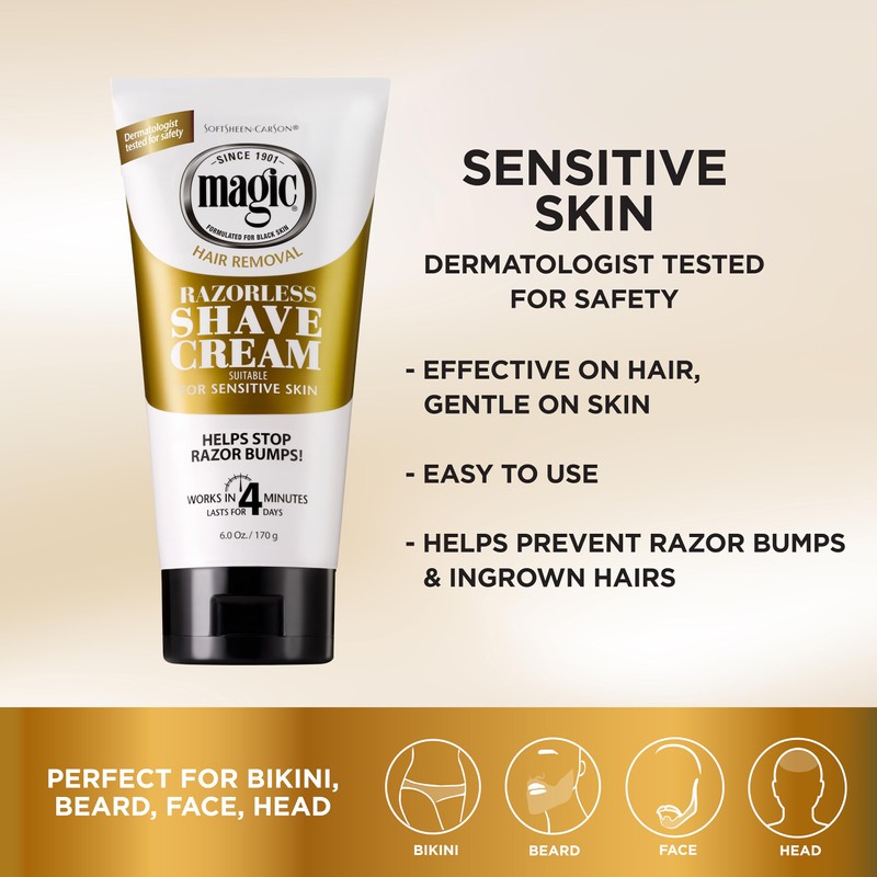 SoftSheen-Carson Magic Razorless Shaving Cream, Depilatory Hair Removal Cream, Works