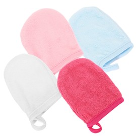 Baluue Cleaning Supplies 4pcs Face Cleaning Gloves Makeup Remover Mitts Facial Cleansing Mitts Portable Makeup Removers