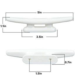 WTMORE Boat Cleats 5inch, High Impact White Nylon Dock Cleats,Boat Dock Cleat Rope Cleat with Screws, Perfect for Marine, Deck, Nautical Decor/Home Decor 6 Pack