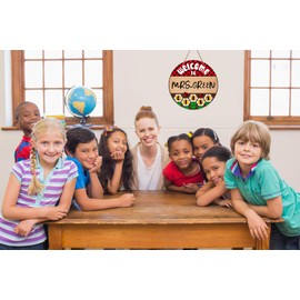 PETCEE Welcome Sign for Classroom Door Decorations 11.5" Welcome to Our Classroom Hanging Sign Back to School Welcome Door Hanger for School Classroom Porch Front Door Office Decor Gift for Teacher