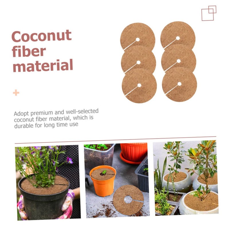 SUPVOX 6 Pack Coir Fiber Mulch Ring Tree Barrier Mats