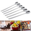 6 Piezas De Cucharas De Mango Largo, Cucharas De Acero
