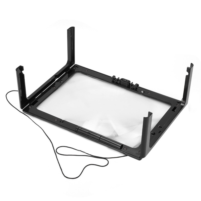 A4 Size Reading Magnifying Glass with LED Light and Stand