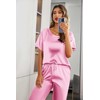 Ekouaer Womens Silk Satin Pajamas Set Two Piece PJ Sets