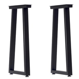 Taelakeni 40 Inch Metal Bar Table Legs, Heavy Duty Dinning Table Leg with Adjustment Feet Pads, Set of 2, Trapezoid Style