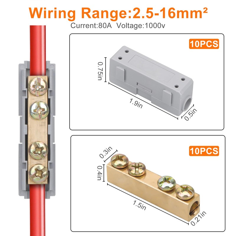 Linkstyle 10PCS 6-10 AWG Wire Connector Nut Kit, 6 8
