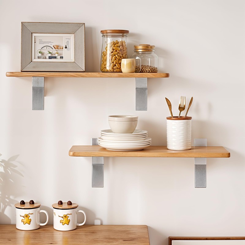 4 Pcs Solid Metal Adjustable Wood/Glass Shelf Bracket Wall Mount,