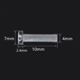 M4 x 10mm Transparent Clear Plastic Screws PC Acrylic Cross Screws, 120Pcs