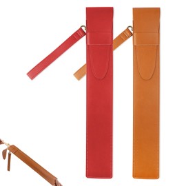 KITANIS Drum Stick Bag,Portable Drumstick Bag & Case,PU Leather Drumstick Holder for All Drumsticks and Percussion Mallets,Gift for Drummer Teens(Red and Brown)