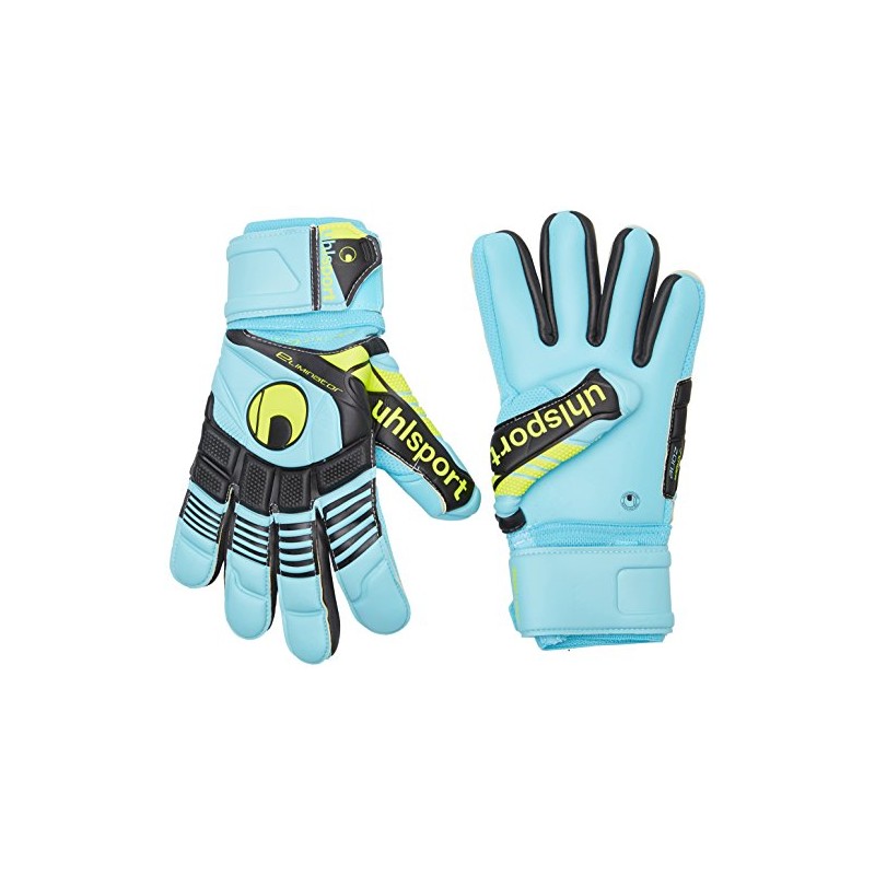 uhlsport Eliminator Absolutgrip HN Goalkeeper Gloves, Unisex, 100012401, Eisblau/Schwarz/Fluo Gelb,