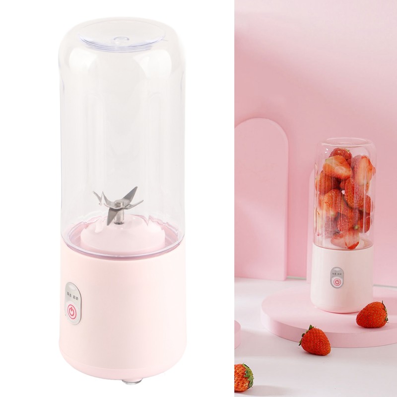Juicer Machine Portable 500ml Mini Pink Juice Extractor 6 Leaf