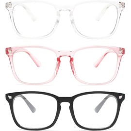 Gaoye Stylish Blue Light Glasses for Woman - Computer Glasses 99% Blue Light Blocking - Lightweight TR90 Frames - 3 pack