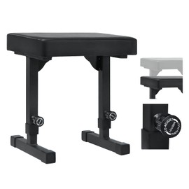 OUKMIC Adjustable Piano Bench, Music Keyboard Bench Seat Piano Stool with Black Padded Cushion, Piano Stool Chair for Keyboard Stand, Musicians, Children and Adult