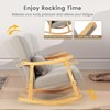 Giantex Upholstered Rocking Chair - Modern Rocker with Rubber Wood