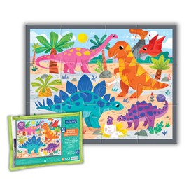Mudpuppy Mighty Dinosaurs – 12 Piece Puzzle with Reusable Zipper Pouch Featuring Colorful and Fun Illustrations of The Prehistoric World Perfect for Easy Storage and Travel