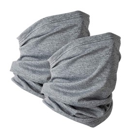 VULKIT 2 Pack Neck Gaiter Face Mask Scarf Reusable Bandanas Tube UV Protection Headwear Balaclava Outdoor Sport for Men and Women Storm Grey