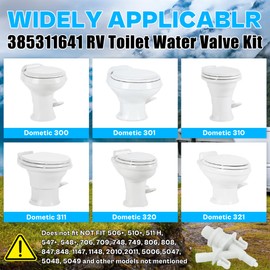 TOMOON 385311641 RV Toilet Water Valve Compatible with Dome-tic 300 310 320 RV Series Pedal Flush Toilet -Marine Toilet Valve-Camper Trailer -Frost and Leak Proof