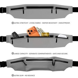 Cinturón de correr para hombres y mujeres, cinturón de correr con bolsillos, cinturón seguro para corredores, riñonera ajustable, paquete de cintura p