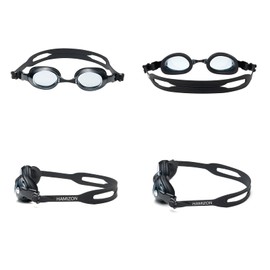 HAMIZON Swimming Goggles, Prescription, Swim Goggles, Fitness, Anti-Fog, 3 Sizes, Nose Belt, Nose Clip, Ear Plugs with Case (-4.5)