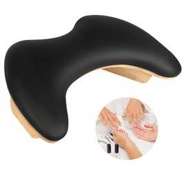 Arm Rest for Nails Tech，U-shaped Manicure Nail Arm Rest Stand with Detachable Brackets Microfiber PU Leather Manicure Pillow Big Nail Hand Rest Cushion Suitable for Salon and Home (Black)
