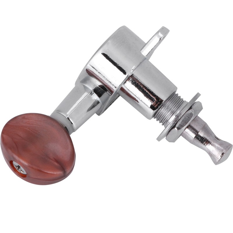 Tuner Pegs Tuning Machine Heads Button Silver Wooden Folk Guitar