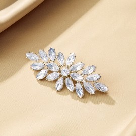 EVER FAITH Corsage Brooch Clear Marquise Austrian Crystal Wedding Booming Flower Brooch Pin for Clothing -1.6 Inches, Crystal, Crystal