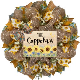 You Are My Sunshine Or Personalization Wreath Handmade Deco Mesh High Quality Available in 24 inch and 28 inch diameters