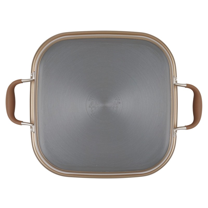 Anolon Advanced Nonstick 2-in-1 Deep Grill Pan and Square Roaster