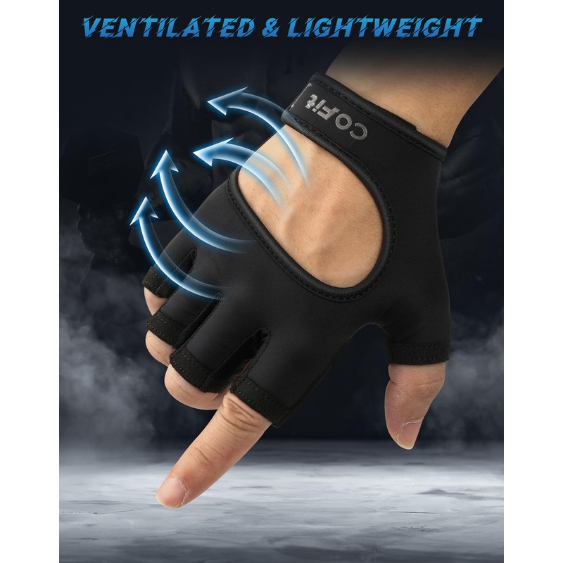 COFIT Ventilated Workout Gloves With Curved Open, Lightweight Summer Gym