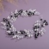 Rumtock Black Pearl Beads Headband Side Headpiece for Wedding Women