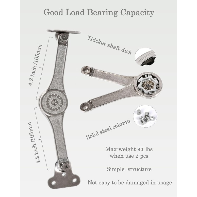 QBOSO Heavy Duty Lid Stay Hinges Folding Lid Support Hinge,Perfect