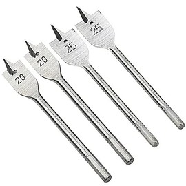 Wideskall 2 Pcs 20mm & 2 Pcs 25mm Paddle Flat Wood Boring Spade Drill Bit