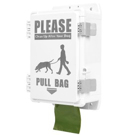 Dispensador de bolsas de caca para perro, dispensador de bolsas impermeables para perros para exteriores con capacidad para hasta 8 rollos de bolsas de desecho, pared al aire libre, estaca, poste,
