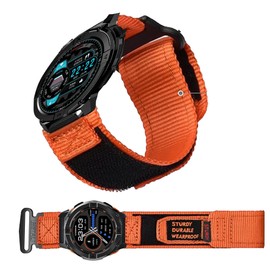 Blueshaweu Compatible with T70 1.91 inches Smart Watch bands, Rugged Nylon Sports Strap with Woven Loop Design Compatible with Kuizil T70/Csasan T70/WeurGhy T70 1.91" Smartwatch (Orange)