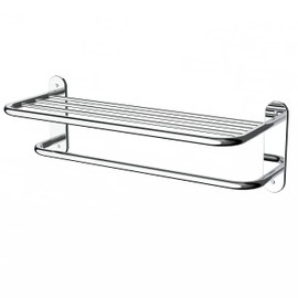 BATH EQUIPMENT FIXSEN 18 Inch Bathroom Towel Rack Towel Bar Towel Shelf Chrome Stainless Steel and Zinc Alloy Wall Mount 1pc for House Lavatory and Hotel