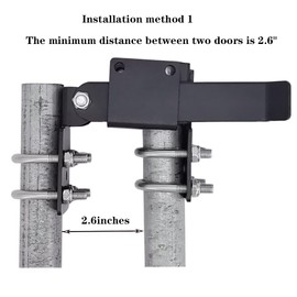 Chain Link Fence Double Gate Latch for 1-3/8" Gate Frame Chain Link Fence Gate Latch Residential Strong Arm Double Gate Latch for Metal Gate Black Lock (Black)