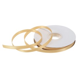 Unifizz 1/4 Inch Satin Ribbon, 50 Yards Craft Fabric Ribbon for Gift Wrapping Crafts Flower Bouquet Hair Bows Wedding Party Decoration Champagne Gold