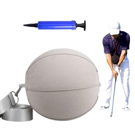 SUBORAWOS Golf Smart Inflatable Ball, Golf Swing Trainer, Training Aid for Golf, Posture Correction Training Ball for Men, Women and Beginners (Grey)