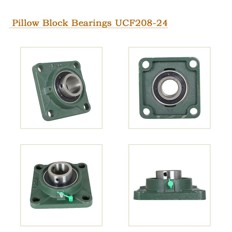 kimllier 2Pcs UCF208-24 1-1/2 Inch Bore Bearings Iron & Steel