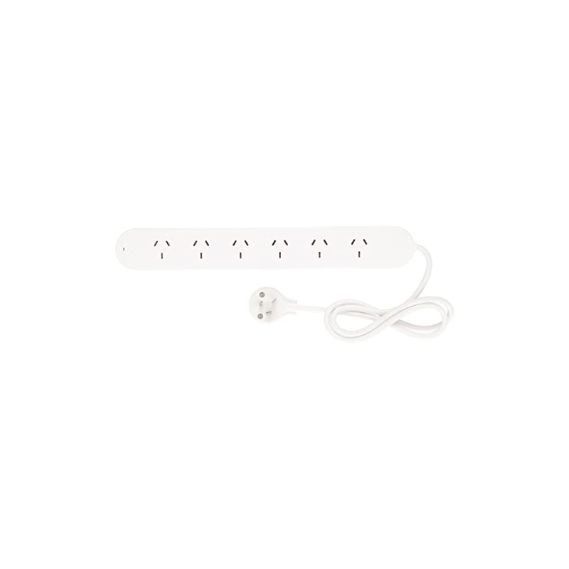 HPM 6 Outlet Surge Protected Powerboard White