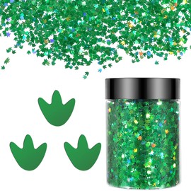 【50g/1.76oz Grass - 3mm】 Holographic Chunky Glitter, LightStone Sparkles Glitter, Bulk Glitter for Crafts Resin, Painting, Nail Art, Hair, Tumblers, Slime, Festival Decor, etc (Green)