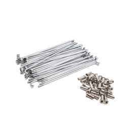 ACROPIX Motorcycle Wheel Spoke Protector with Nipple Metal Rim Cover 4mm Thread Diameter 170mm Length Silver Tone 36pcs