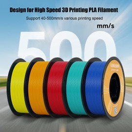 Kingroon High Speed PLA 3D Printer Filament 1.75mm, 3D Printer Rapid Filament for 30-600mm/s Hyper Printing Filament, Dimensional Accuracy +/- 0.03 mm, 1kg Plastic Spool(2.2lbs) (red)