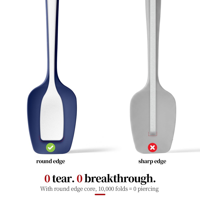 Lilybeam 600ºF Heat Resistant Silicone Spoon Spatula Set of 3,