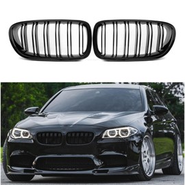 Gloss Black Radiator Grille for 5 Series F10 F11 F18 M5 2010-2017 Kidney Double Bar Front Grille (F10 2010-2017)