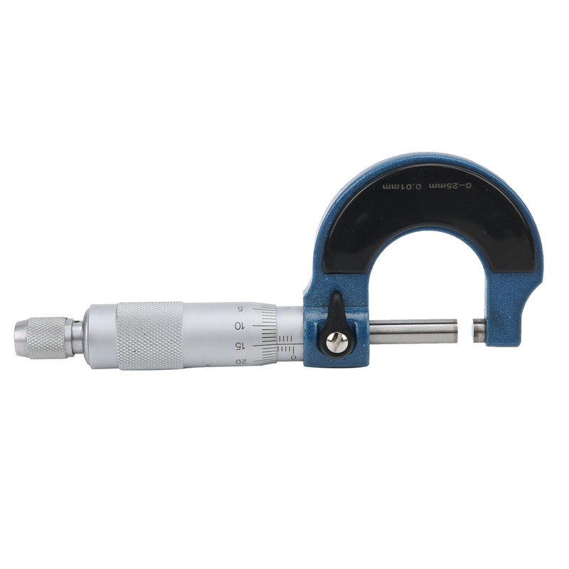 Micrometer 0‑25mm Scale Outside Diameter Carbon Steel Spiral Locking Measuring
