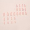 24Pcs Press on Nails Medium Short Almond French Tip with