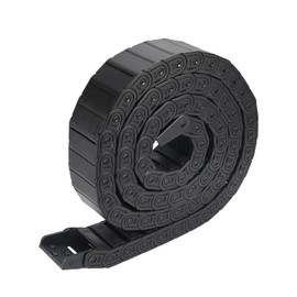 Heyiarbeit 15x25mm Plastic Cable Wire Carrier Drag Chain 1M R28 with End Connectors Open Type for Electrical Machines CNC Black 1Pcs